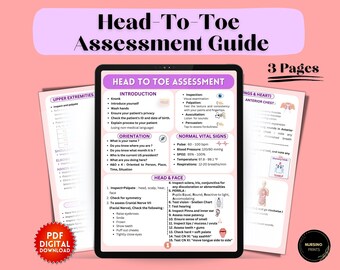 Head-To-Toe Assessment Study Guide: Nursing Students (Digital Download)