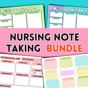 All-in-One Nursing Note-Taking Kit: Concept Maps, Pharmacology, Disease & Pathophysiology Templates (Flashcards, A4, US Letter)
