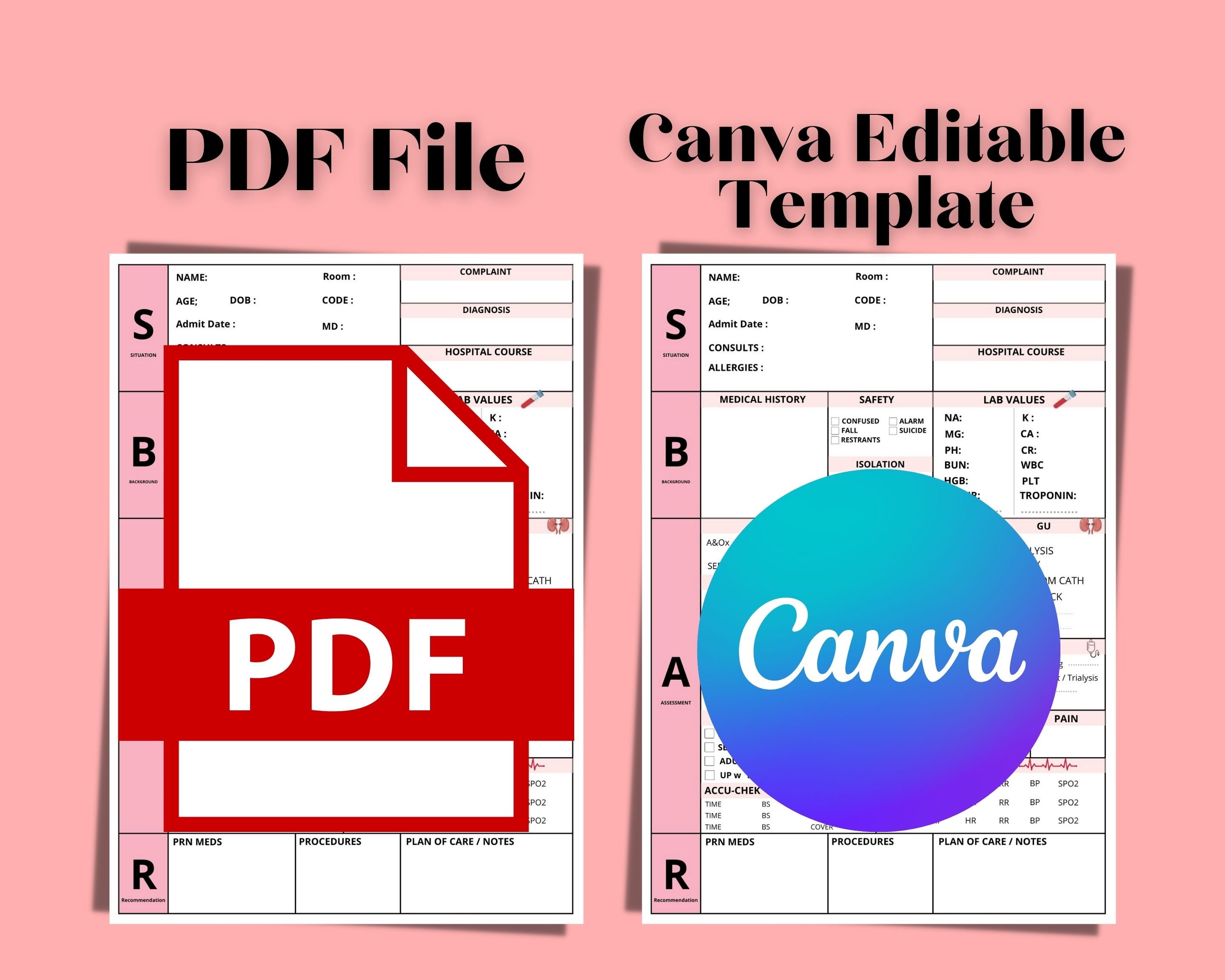 SBAR Nursing Report Sheet Printable - Il Fullxfull.4322081200 Okv1 