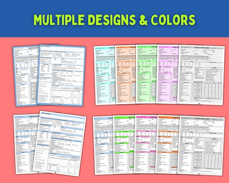 OASIS E Cheat Sheet | Home Health Nurse Start of Care SOC Templates - Etsy