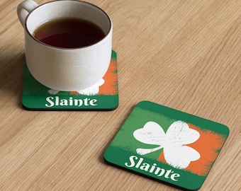 Irish Gaelic Cork back Drinking Coaster | Slainte | Guinness | Table Coaster