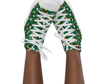 Damen High Top Irish Shamrock Canvas Sneaker Schuhe | St. Paddy's Day Sneaker Schuhe | Irische Schuhe | Kleeblatt Schuhe | Irish Sneakers