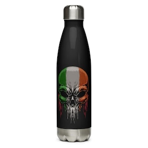 Irish Gaelic Skull Grunge Stainless Steel Water Bottle