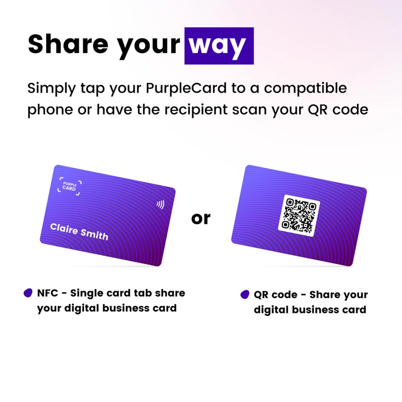 Personalised Smart Business Card QR Code Simple Business Etsy