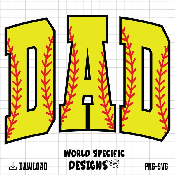 Dad Softball Script SVG Softball Dad Cut Files, Softball Dad Vector Files Sports Dad Svg Png, Dad Png