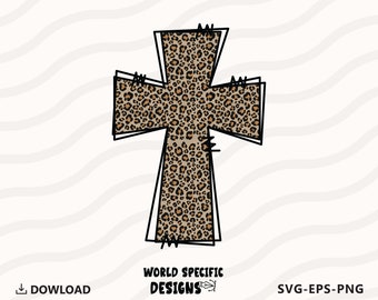 Leopard Print Cross, Cross SVG, PNG, Sublimation, Happy Easter, Easter Teacher Png, Digital Download