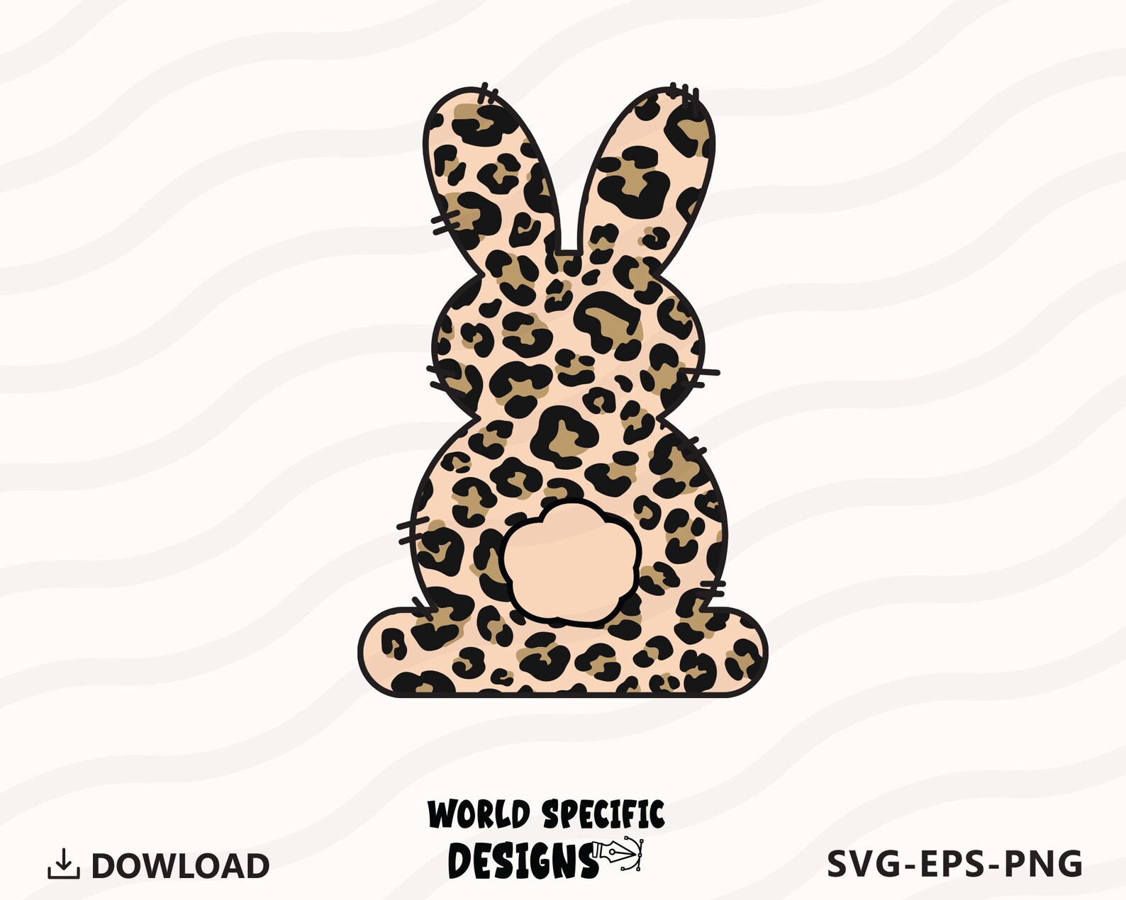Leopard Print Bunny Svg, Png, Bunny Svg, Bunny Png, Easter Svg, Easter ...