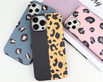 Leopard Print Matte Phone Case for iPhone 14 13 12 11 Pro Max 14 plus 14 13 12 pro 6,7,8,XR ,X,XS Max iPhone  6 7 8 Plus iPhone SE Case