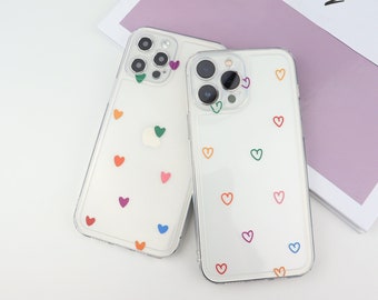 Transparent klar Liebe Herz süsse Telefon Fall iPhone 15 14 13 12 11 Pro Max Fall 12 Mini XR Fall iPhone XS Max iPhone 7 8 Plus iPhone SE Fall