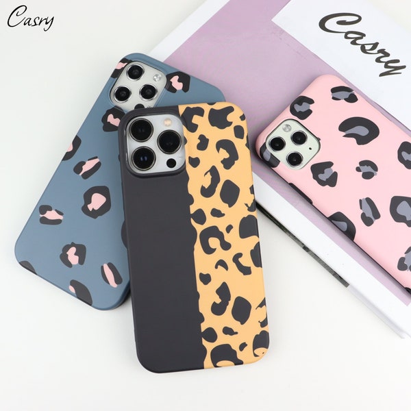 Leopard Print Matte Phone Case für iPhone 14 13 12 11 Pro Max 14 plus 14 13 12 pro 6,7,8,XR,X,XS Max iPhone 6 7 8 Plus iPhone SE Hülle