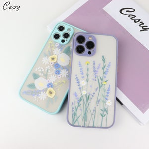 Lavender Floral camera protection Shockproof Phone Case for iPhone 15 14 13 12 11 Pro Max,14 1312 11pro 6,7,8,XR ,X,XS Max 14,6,7,8 Plus, SE