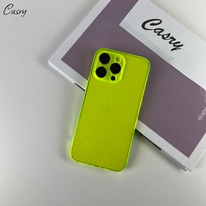 Coque de téléphone couleur fluorescente néon pour iPhone 15 14 13 12 11 Pro Max 14 plus 14 13 12 pro 6,7,8,XR,X,XS Max Coque pour iPhone 6 7 8 Plus iPhone SE Jaune