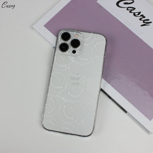 Smiley Clear Protector Phone Case for iPhone 15 14 13 12 11 Pro Max case 12 Mini XR case iPhone XS Max iPhone 7 8 Plus iPhone SE Case White