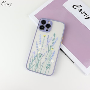 Lavendel bloemen camerabescherming schokbestendig telefoonhoesje voor iPhone 15 14 13 12 11 Pro Max,14 1312 11pro 6,7,8,XR,X,XS Max 14,6,7,8 Plus, SE afbeelding 3