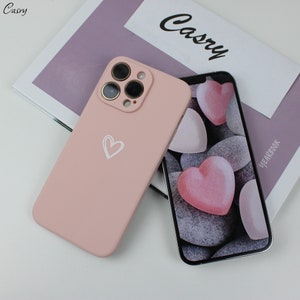 Coque de portable coeur d'amour pastel pour iPhone 14 13 12 11 Pro Max, 14 13 12 11 pro 13,12 mini, 6,7,8,XR, X,XS Max, 14,6,7,8 Plus iPhone SE image 3