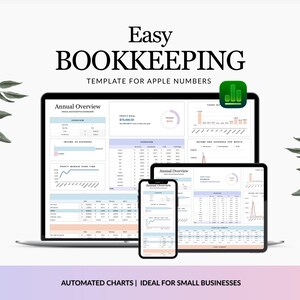 Contabilità per piccole imprese (INGLESE), foglio di calcolo Apple Numbers per entrate e uscite per iPad e Mac, conto economico