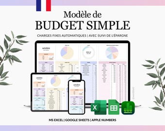 Budget Planner Français – Budget Mensuel Excel, Google Sheets & Apple Numbers