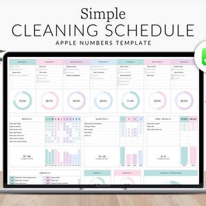 Digitaal schoonmaakplan NEDERLANDS Apple Numbers-sjabloon, schoonmaakplan, takenlijst volwassenen, bestelhulp, bestelling maken, routineplan