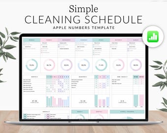 Weekly Monthly House Cleaning Schedule and Checklist Template Apple Numbers, ADHD Editable Deep Cleaning Spreadsheet, Chore List for Adults