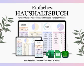 Budget Planner Excel | Monthly Budget Spreadsheet | Expense & Income Tracker | Budget Template | Excel, Numbers and Google Sheets