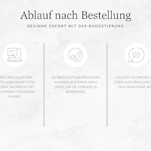 Simple household budget book for Numbers (German version), wealth planner, income tracker, expense tracker, Apple Numbers budget template, monthly planner image 7