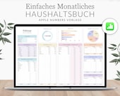 Einfaches Haushaltsbuch Numbers DEUTSCH, Vermögensplaner, Einnahmen Tracker, Ausgabentracker, Apple Numbers Budget Vorlage, Monatsplaner