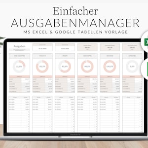 支出マネージャー Excel ドイツ語、支出 Excel テンプレート、デジタル ファイナンス、Google スプレッドシート ドイツ語、予算テンプレート、Excel 財務