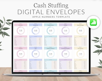 Digital Cash Envelopes Tracker Apple Numbers ENGLISH, Numbers Template Expense, iPad Budget Planner, Mac Budget Template