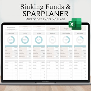 Spaarplanner Excel Duits, Besparingen Excel-sjabloon, Spaarplancalculator, Digitale Financiën, Spreadsheet Duits, Budgetsjabloon, Excel Financiën