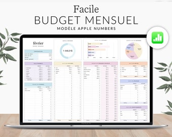Simple household budget book Numbers FRENCH, wealth planner, income tracker, expense tracker, Apple Numbers budget template, monthly planner