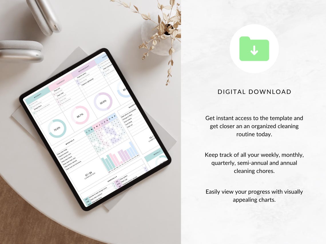 Weekly Monthly House Cleaning Schedule and Checklist Template Apple ...