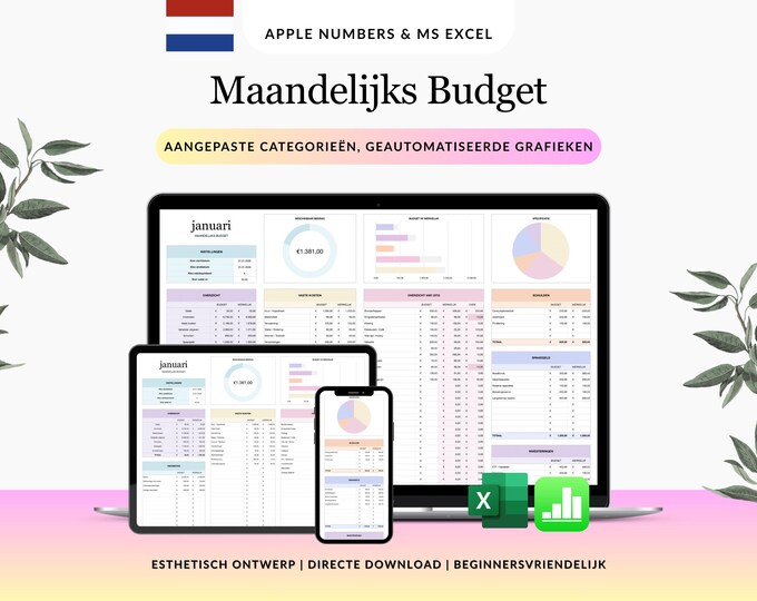 Simple Budget Planner Microsoft Excel, Monthly Budget Spreadsheet, Expense & Income Tracker, Household Budget Template, Personal Finance