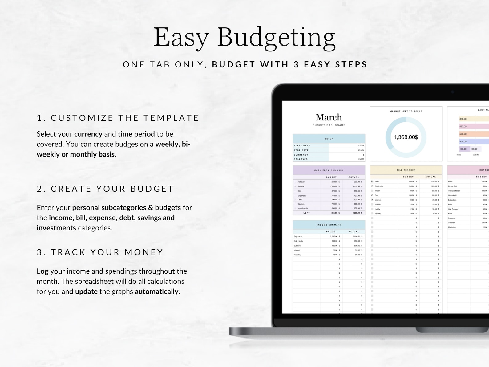 Apple Numbers Budget Template for Mac, iPad and Iphone, Income and ...