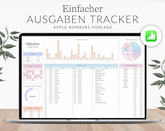 Apple Numbers Expenses Tracker for Mac, iPad and iPhone, Expense Spreadsheet, Simple Budgeting for Beginners, Budget Template