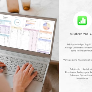 Simple household budget book for Numbers (German version), wealth planner, income tracker, expense tracker, Apple Numbers budget template, monthly planner image 2