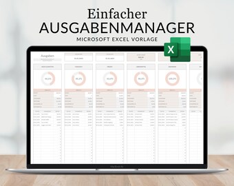 Spending Manager Excel German, Spending Excel Template, Digital Finance, Spreadsheet German, Budget Template, Excel Finance