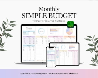 Apple Numbers Budget Template for Mac, iPad and iPhone, Income and Expense Spreadsheet, Simple Budgeting for Beginners