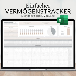 Wealth tracker Excel German, wealth planner, income tracker, expense tracker, Excel budget German, Excel templates, annual planner