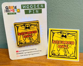 SQUARED OWL wooden pin bundle