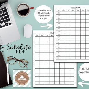 Printable Homeschool Daily Schedule Planner Page