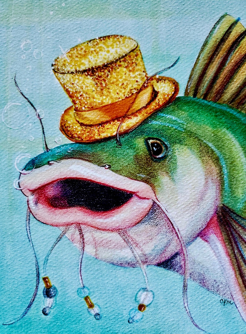 Party Catfish Fine Art Print - Etsy