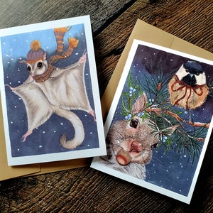 Duo de cartes de voeux d'hiver