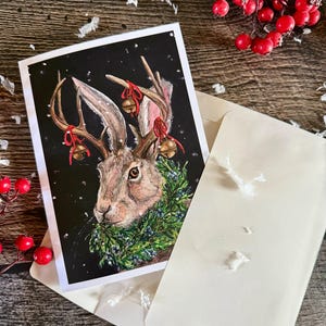 Carte de voeux vierge Jackalope Jingle Bell