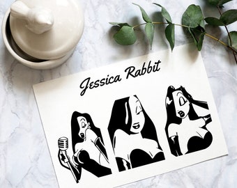 Jessica Rabbit, archivo SVG, archivo PNG, archivo DXF, archivo EPS, archivo de corte, logotipo, descarga digital y el resto es historia