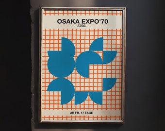 Osaka Expo 1970 Exhibition Poster, Abstract Shapes, Japanese Modern Wall Art, High Quality Print