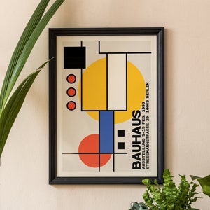 Bauhaus Print Bauhaus Exhibition Poster Bauhaus Design Bauhaus Wall Art Exhibition Wall Art Bauhaus Large Mailed Wall Decor image 1