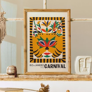 Affiche du carnaval de Rio 1935 - art mural publicitaire rétro - reproduction giclée - impressions de voyage - cadeau Rio de Janeiro vintage - Brésil Rio