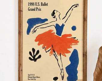 Ballet Grand Prix Poster - Elegant Dancer Print - Pointe Dance Wall Decor - Opera House Gift