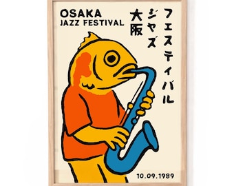 Framed Osaka Jazz Festival Poster (giclée Fine Art Print) 1989