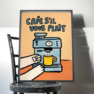 French Cafe Humor Poster - Giclée Fine Art Print - Coffee Kitchen Wall Decor
